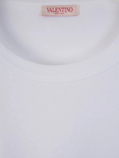 Shop Valentino Plain Cotton T-shirt In Blanc