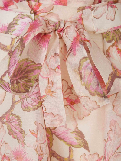 Shop Zimmermann Floral Midi Dress In Rosa Pal