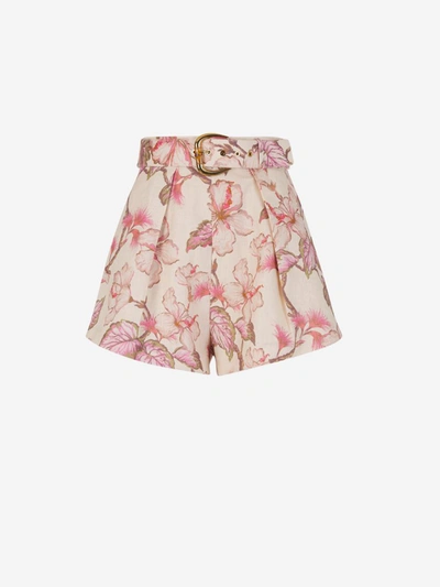 Shop Zimmermann Matchmaker Tuck Shorts In Rosa Envellit