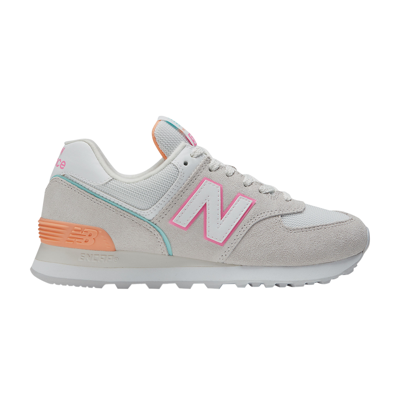 Pre-owned New Balance Wmns 574 Wide 'nimbus Cloud Peach Glaze' In Grey