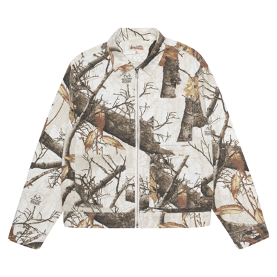 Pre-owned Stussy Zip Work Jacket Realtree Edge 'snow' In White