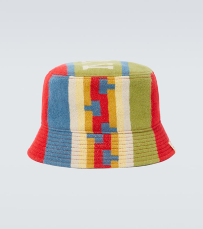 Shop Visvim Dome Wool, Linen, And Cotton Bucket Hat In Multicoloured