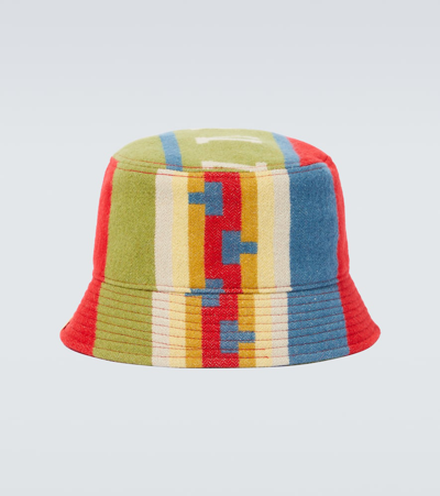 Shop Visvim Dome Wool, Linen, And Cotton Bucket Hat In Multicoloured