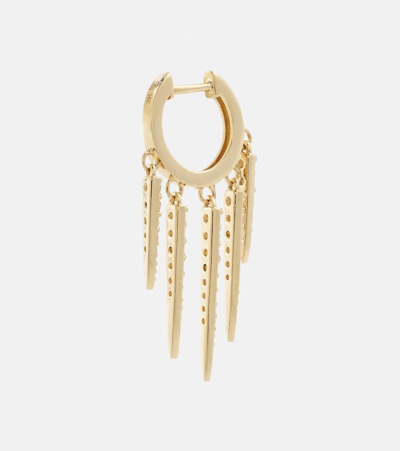 Sydney Evan Fringe Huggie 14kt Gold Hoop Earrings With Diamonds In Gold