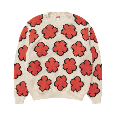 Pre-owned Kenzo All Over Boke Flower Jumper 'red'