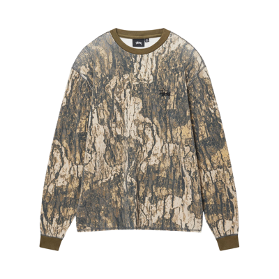 Pre-owned Stussy Basic Stock Long-sleeve Thermal 'relic Camo' In Multi-color