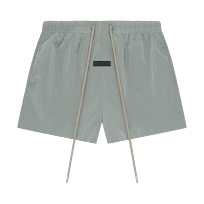 Pre-owned Essentials Fear Of God  Crinkle Nylon Running Short 'seal' In Grey