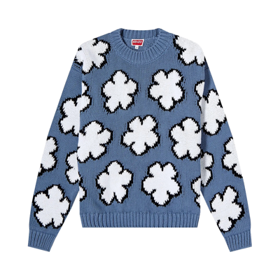 Pre-owned Kenzo All Over Boke Flower Jumper 'blue'