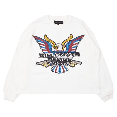 WHO DECIDES WAR Pre-owned Diplomats Decide Crewneck 'cloud' In White