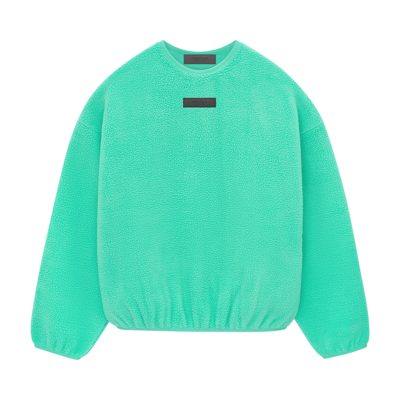 Pre-owned Essentials Fear Of God  Polar Fleece Crewneck 'mint Leaf' In Green