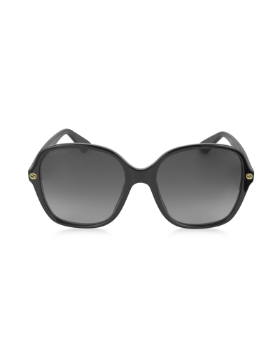 Shop Gucci Gg0092s Acetate Square Womens Sunglasses In Black/shaded Black
