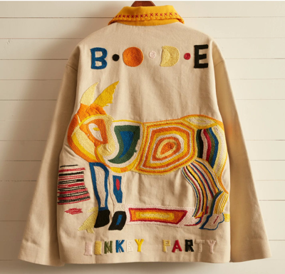 Pre-owned Bode Donkey Party Jacket In Offwhite