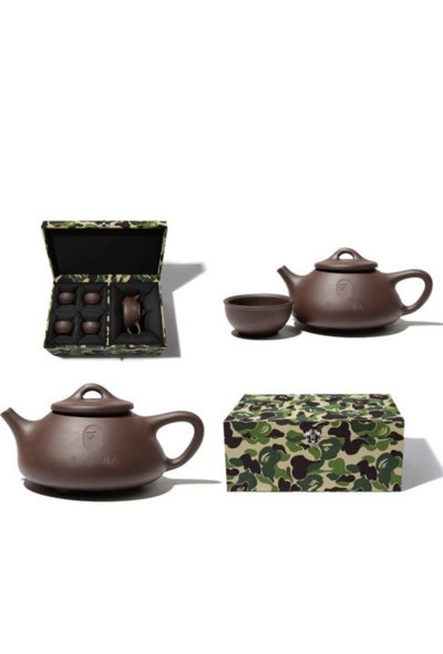 Pre-owned Bape A Bathing Ape  Ceramic Tea Pot Cup Boxset In Multicolor