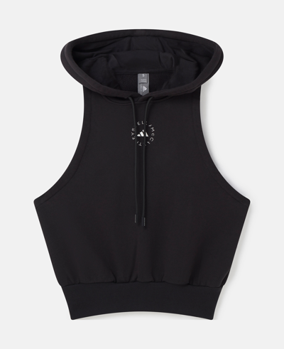 Shop Stella Mccartney Truecasuals Sportswear Sleeveless Hoodie In Black