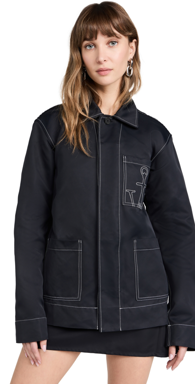 Shop Jw Anderson Contrast Seam Workwear Jacket Black