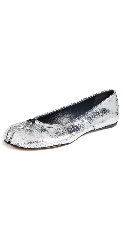 Shop Maison Margiela Ballerina Flats Silver