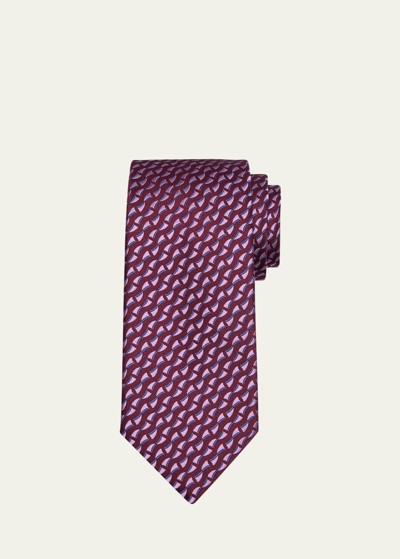 Shop Charvet Men's Silk Micro-geometric Tie In 9 Pnk
