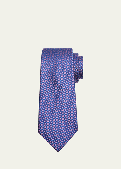 Shop Charvet Men's Silk Geometric Jacquard Tie In 1 Red