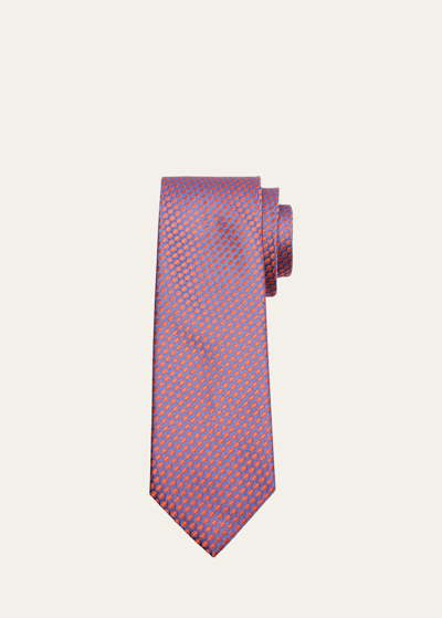 Shop Charvet Men's Silk Micro-geometric Tie In 20 Org