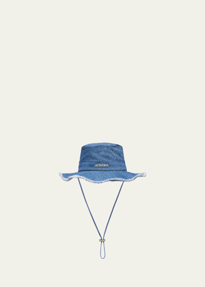 Shop Jacquemus Men's Le Bob Artichaut Denim Safari Hat In Blue 330