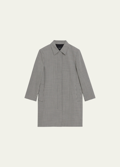 Shop Theory Wool-blend Check Car Coat In Black Multi