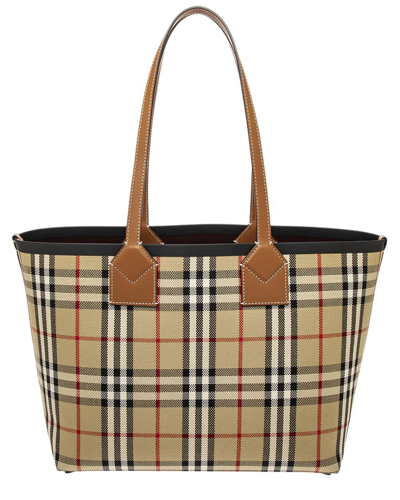 Shop Burberry Small London Tote In Brown