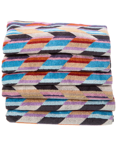 Shop Missoni Home Brody Set Of 6 Hand Towels In Purple