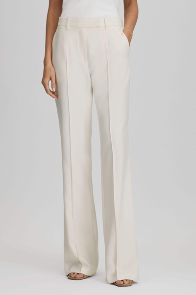 Shop Reiss Millie - Cream Flared Suit Trousers, Uk 8 L