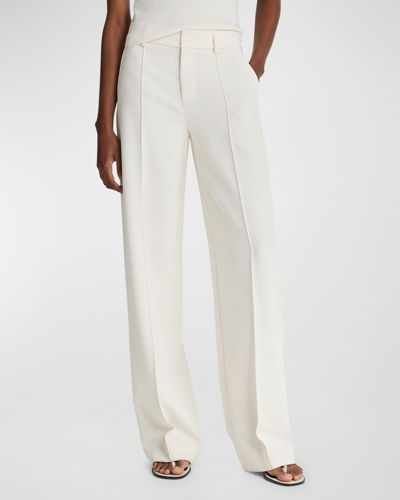 Shop Vince Pintuck Wide-leg Pants In Off White