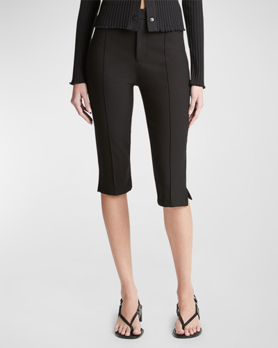 Vince Mid-rise Slim-fit Capris In Black