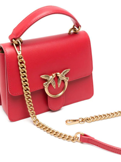 Shop Pinko Love One Top Handle Mini Bag In Red