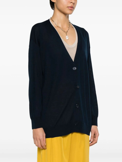 Shop P.a.r.o.s.h Oversized Cardigan In Blue