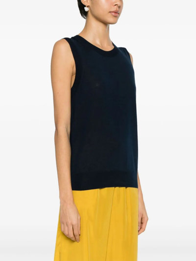 Shop P.a.r.o.s.h Sleeveless Crew Neck Sweater In Blue