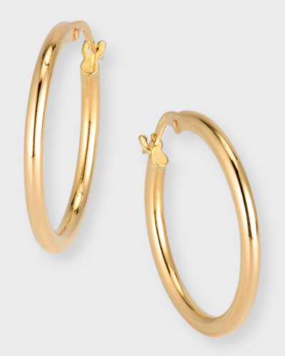 Shop Roberto Coin 18k Gold Round Hoop Earrings, 25mm In Yellow Gold