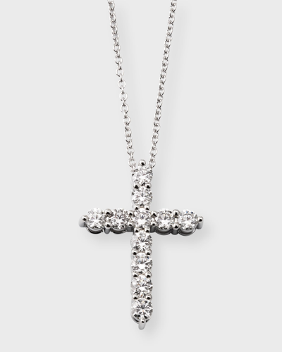 Shop Neiman Marcus Lab Grown Diamonds Lab Gown Diamond 18k White Gold Cross Pendant Necklace, 2.0tcw