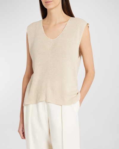 Shop The Row Fira Sleeveless Knit Top In Off White