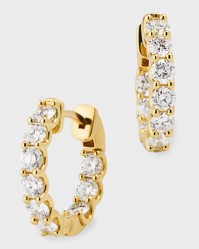 Shop Neiman Marcus Lab Grown Diamonds Lab Grown Diamond 18k Yellow Gold Round Hoop Earrings, 1.8ctw