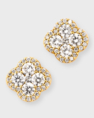 Shop Neiman Marcus Diamonds 18k Yellow Gold G-h/si Diamond Stud Earrings, 1.36tcw