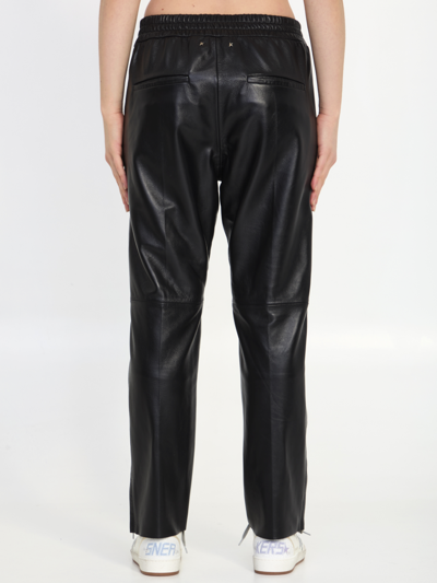 Shop Golden Goose Leather Pants In Black
