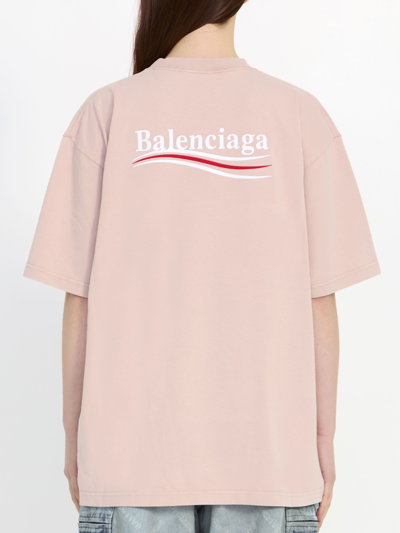 Shop Balenciaga Political Campaign Tshirt In Pink
