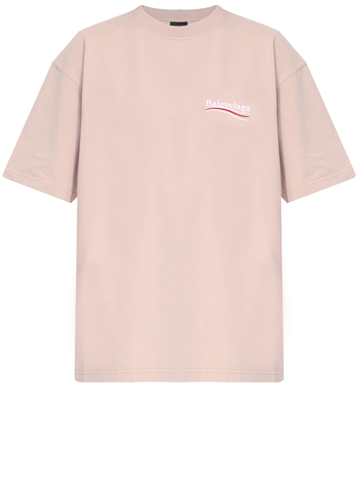 Shop Balenciaga Political Campaign Tshirt In Pink