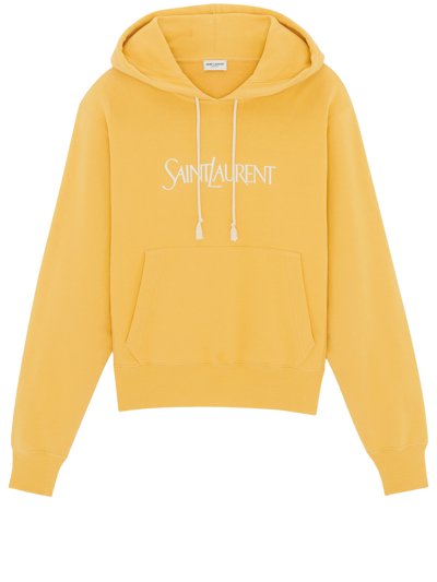 Shop Saint Laurent Hoodie In Yellow