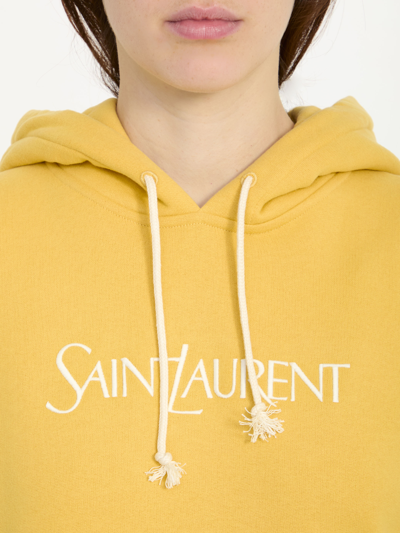 Shop Saint Laurent Hoodie In Yellow