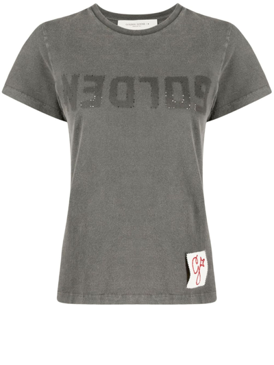 Shop Golden Goose Logo Tshirt In Grey