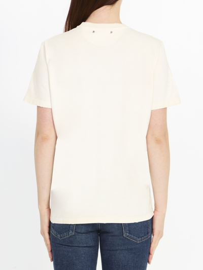 Shop Golden Goose Printed Tshirt In Cream