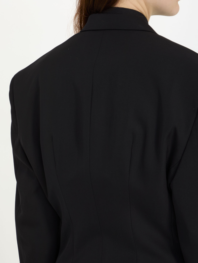 Shop Balenciaga Cinched Jacket In Black