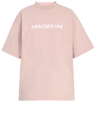 Shop Balenciaga Back Flip Tshirt In Pink