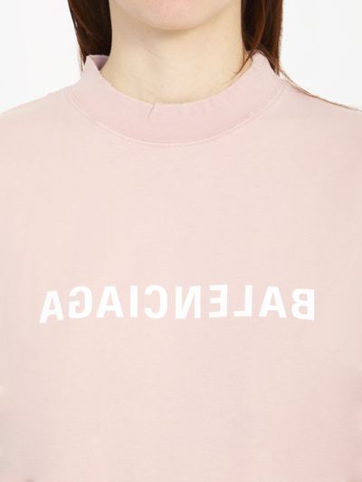 Shop Balenciaga Back Flip Tshirt In Pink