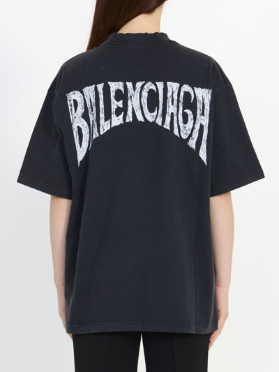Shop Balenciaga Hand Drawn Tshirt In Black