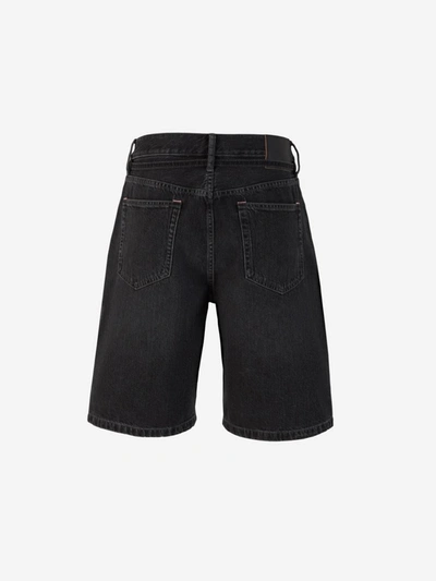 Shop Acne Studios Cotton Denim Bermuda Shorts In Negre